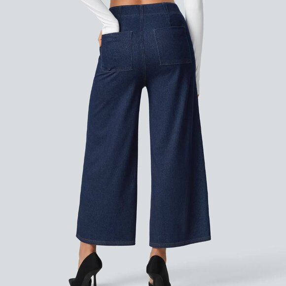 Halara Flex™ High Waisted Pockets Washed Casual Wide Leg Jeans - Picture 3 of 4